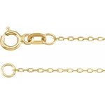 14K Yellow .80 mm Diamond-Cut Cable 18″ Chain