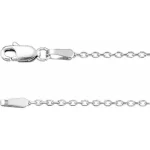 14K White 1.4 mm Diamond-Cut Cable 18″ Chain