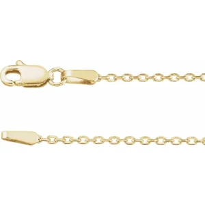 14K White 2 mm Diamond-Cut Cable 18″ Chain