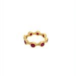 22K Gold Ruby Bubble Stacking Eternity Ring