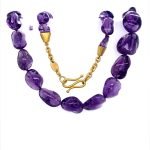 22K Free Form Amethyst Bead Necklace