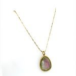 22K Gold Framed Watermelon Tourmaline