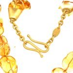 22K Gold Free Form Citrine Bead Necklace