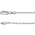 14K White 2 mm Diamond-Cut Cable 18″ Chain