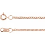 14K Rose 1.4 mm Cable 18″ Chain