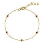 14k Yellow Gold Ruby By Yard Bracelet