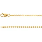 14K Yellow 2 mm Hollow Bead 20″ Chain