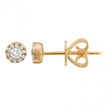 14k Yellow Gold Diamond Stud Earrings