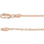 14K Rose 2 mm Diamond-Cut Cable 18″ Chain