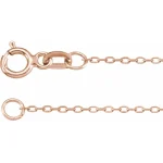 14K Rose .80 mm Diamond-Cut Cable 18″ Chain