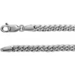 14K White Gold Cuban Link Curb Chain
