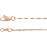14K Rose 1 mm Cable 18″ Chain
