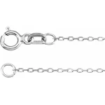 14K White .80 mm Diamond-Cut Cable 18″ Chain