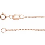 14K Rose 1 mm Diamond-Cut Cable 20″ Chain