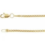 14K Yellow 1.8 mm Rounded Box 18″ Chain
