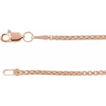 14K Rose 1.8 mm Rounded Box 20″ Chain