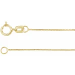 14K Yellow .6 mm Box 18″ Chain