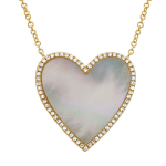 14k Yellow Gold Heart Mop Necklace