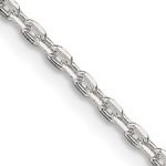 Sterling Silver 2mm Beveled Links Cable Chain 24″