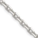 Sterling Silver 3.95mm Beveled Links Cable Chain 24″