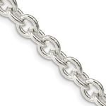 Sterling Silver 6mm Round Links Cable Chain 24″