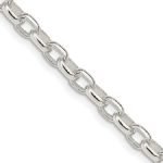 Sterling Silver 4.4mm Oval Rolo Chain 24″