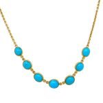 22K Bezel Set Sleeping Beauty Turquoise Necklace