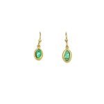 22K Framed Free Form Emerald Earrings