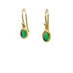 22K Framed Free Form Emerald Earrings