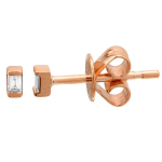 14k Rose Gold Baguette Diamond Stud Earrings