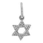 14k White Gold Star-of-David Diamond Necklace Charm