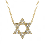 14k Yellow Gold Star-of-David Diamond Necklace