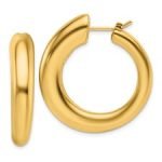 14K Polished Graduated Round Hoop Earrings