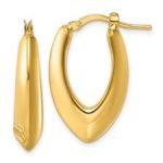 14K Polished Knife Edge Hoop Earrings
