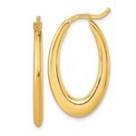 Gold Oval Hoop Earrings