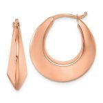 Rose Gold Knife Edge Hoop Earrings