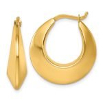 Gold Knife Edge Hoop Earrings