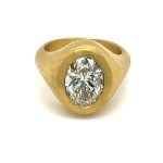 22K Gold Bezel Set Lab Grown Diamond Ring