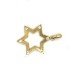 22K Gold Hammered Diamond Star of David Pendant