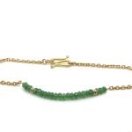 Handmade 22K Chain Emerald Bead Bracelet