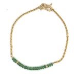 Handmade 22K Chain Emerald Bead Bracelet