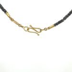 22K Gold Graduated Black Diamond Bead Necklace
