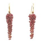 22K Ruby Beads Drop Earrings