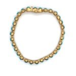 22K Gold and Turquoise Unisex Bubble Bracelet