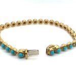 22K Gold and Turquoise Unisex Bubble Bracelet
