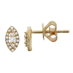 14k Yellow Gold Diamond Stud Earrings