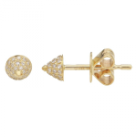 14k Yellow Gold Corn Diamond Stud Earrings