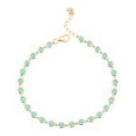 14k Yellow Gold Bezel Set Turquoise Bracelet