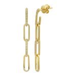 14k Yellow Gold Diamond Link Earrings