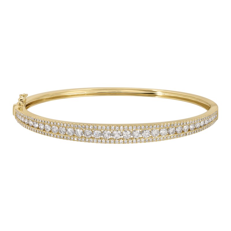 14k Yellow Gold Diamond Bangle